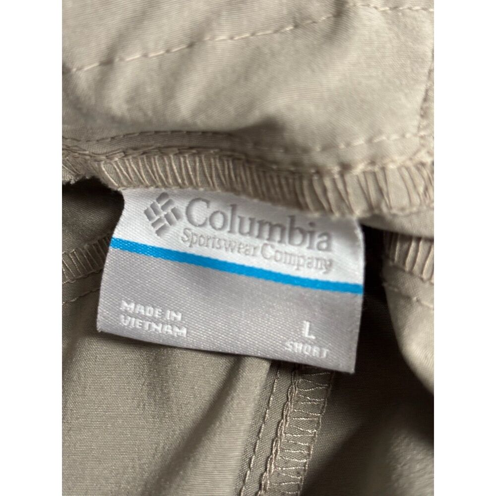 Columbia PFG Women's L Short Khaki Performance Pants Zip Pockets Stretch Hiking - Picture 4 of 11
